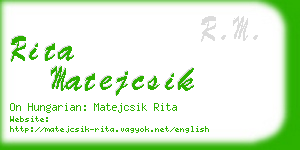 rita matejcsik business card